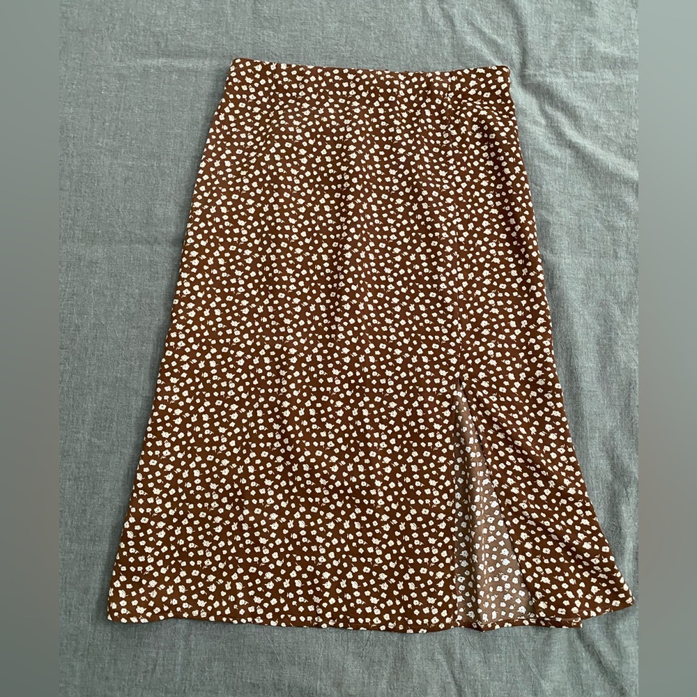 Wishlist Chocolate and Cream Floral Skirt